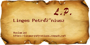 Linges Petróniusz névjegykártya